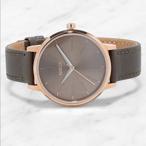 Nixon Kensington Leather Rose Gold and Taupe Watch